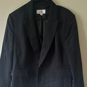 Le Suit Women's Black Pinstripe Blazer